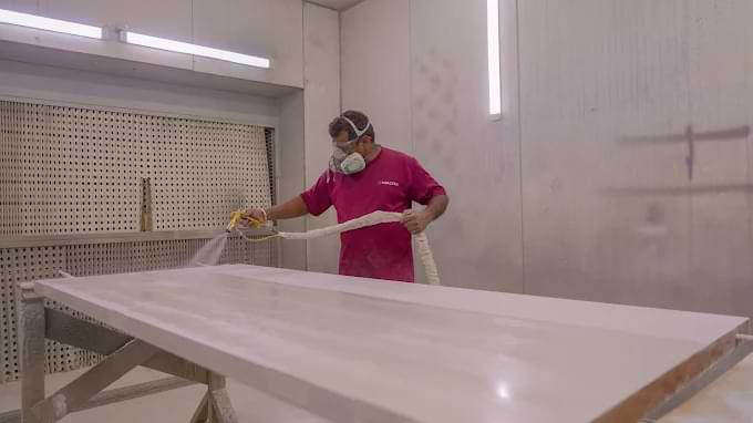 Doors polishing area